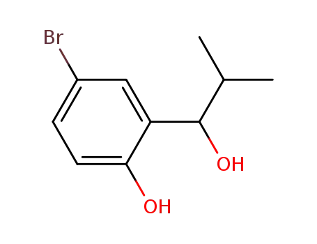Molecular Structure of 1029529-29-0 (4-bromo-2-(1-hydroxy-2-methylpropyl)phenol)