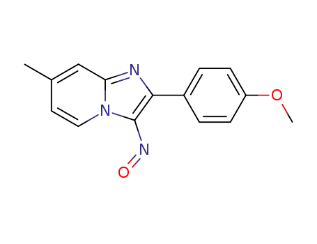 Molecular Structure of 89185-36-4 (Imidazo[1,2-a]pyridine, 2-(4-methoxyphenyl)-7-methyl-3-nitroso-)
