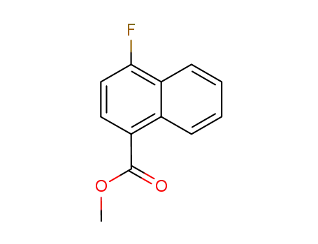Molecular Structure of 13772-56-0 (1-Naphthalenecarboxylic acid, 4-fluoro-, methyl ester)