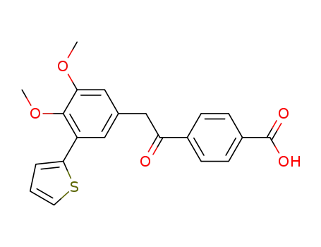 Molecular Structure of 872991-07-6 (Benzoic acid, 4-[[3,4-dimethoxy-5-(2-thienyl)phenyl]acetyl]-)
