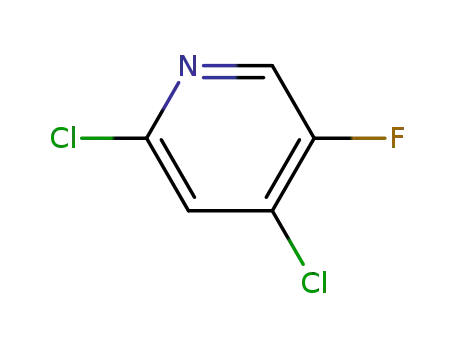 Molecular Structure of 189281-48-9 (2,4-Dichloro-5-fluoropyridine)