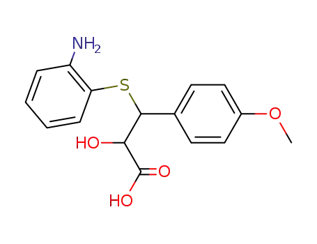 Molecular Structure of 30193-57-8 ((2S,3S)-3-(2-AMINO-PHENYLSULFANYL)-2-HYDROXY-3-(4-METHOXY-PHENYL)-PROPIONIC ACID)