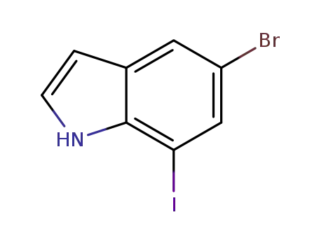 Molecular Structure of 123020-20-2 (5-Bromo-7-iodo-1H-indole)