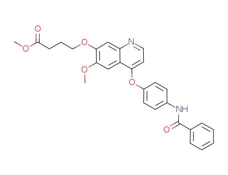 Molecular Structure of 914201-09-5 (4-[4-(4-benzoylamino-phenoxy)-6-methoxy-quinolin-7-yloxy]-butyric acid methyl ester)