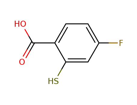 Molecular Structure of 81223-43-0 (4-Fluoro-2-mercaptobenzoic acid)