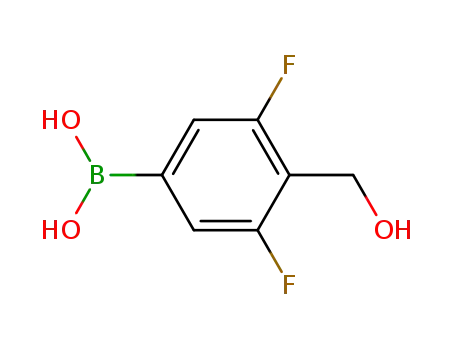 Molecular Structure of 917969-79-0 (3,5-DIFLUORO-4-(HYDROXYMETHYL)PHENYLBORONIC ACID)