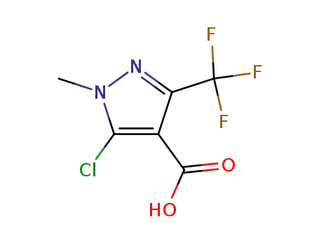 Molecular Structure of 128455-63-0 (5-CHLORO-1-METHYL-3-(TRIFLUOROMETHYL)-1H-PYRAZOLE-4-CARBOXYLIC ACID)