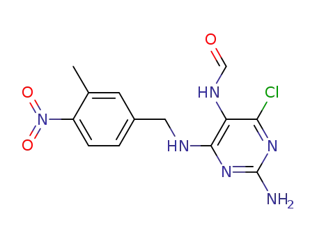 Molecular Structure of 1040353-71-6 (N-[2-amino-4-chloro-6-(3-methyl-4-nitro-benzylamino)-pyrimidin-5-yl]-formamide)