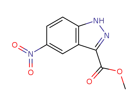 Molecular Structure of 78155-75-6 (METHYL 5-NITRO-1H-INDAZOLE-3-CARBOXYLATE)