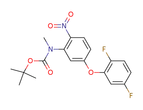 Molecular Structure of 1072003-46-3 (tert-butyl [5-(2,5-difluorophenoxy)-2-nitrophenyl]methylcarbamate)