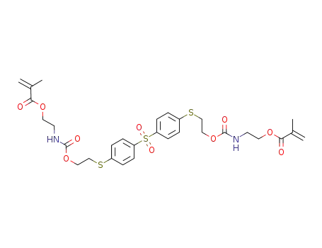 Molecular Structure of 1048373-41-6 (4,4'-bis(methacryloyloxyethylcarbamatoethylthio)phenylsulfone)
