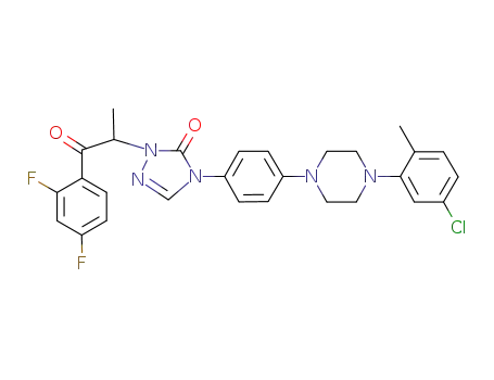 Molecular Structure of 359826-10-1 (2-{4-[4-[4-(2-methyl-5-chlorophenyl)piperazinyl]phenyl]-(2H,4H)-1,2,4-triazol-3-one-2-yl}-2(R/S)-methyl-2,4-difluoroacetophenone)
