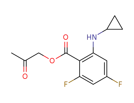 Molecular Structure of 1059686-60-0 (2-Cyclopropylamino-4,6-difluoro-benzoic acid 2-oxo-propyl ester)