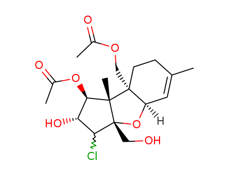 1H-Cyclopenta[b]benzofuran-3a,8a(4aH,8bH)-dimethanol,1-(acetyloxy)-3-chloro-2,3,7,8-tetrahydro-2-hydroxy-6,8b-dimethyl-, a8a-acetate,[1S-(1a,2b,3a,3aa,4ab,8ab,8ba)]- (9CI)