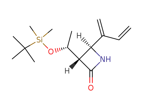 Molecular Structure of 146254-96-8 (3-[1'-(tert-butyldimethylsilyloxy)ethyl]-4-[1-methyleneprop-2-enyl]azetidin-2-one)