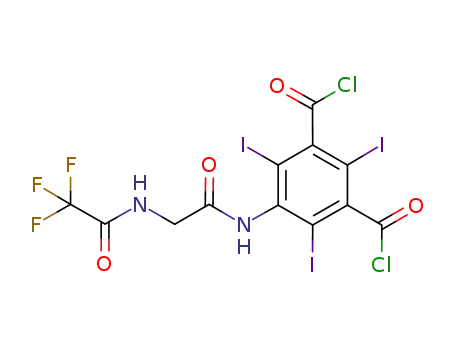 Molecular Structure of 752253-20-6 (2,4,6-triiodo-5-[2-(2,2,2-trifluoroacetylamino)-acetylamino]-isophthalic acid dichloride)