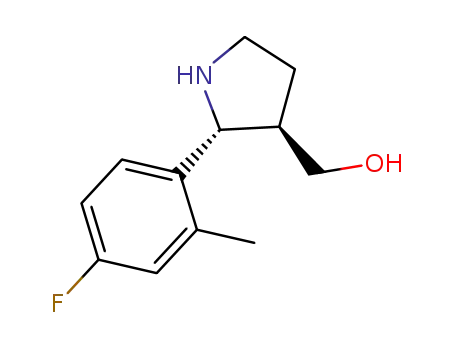 Molecular Structure of 815631-70-0 (3-Pyrrolidinemethanol,2-(4-fluoro-2-methylphenyl)-,(2R,3R)-(9CI))