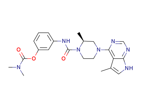 Carbamic acid, N,N-dimethyl-, 3-[[[(2S)-2-methyl-4-(5-methyl-7H-pyrrolo[2,3-d]pyrimidin-4-yl)-1-piperazinyl]carbonyl]amino]phenyl ester