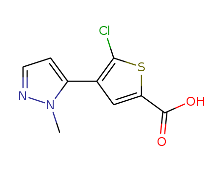 5-chloro-4-(1-methyl-1H-pyrazol-5-yl)thiophene-2-carboxylic acid(1047630-55-6)