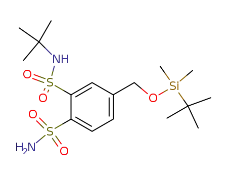 Molecular Structure of 1154061-23-0 (N<sub>1</sub>-tert-butyl-5-((tert-butyldimethylsilyloxy)methyl)benzene-1,2-disulfonamide)