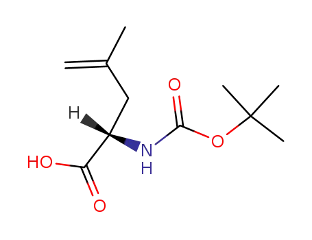Molecular Structure of 87325-47-1 (4-Pentenoic acid, 2-[[(1,1-dimethylethoxy)carbonyl]amino]-4-methyl-,
(2S)-)