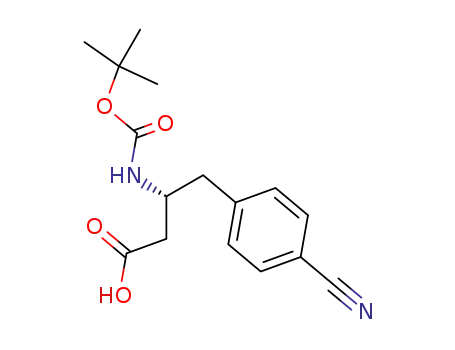 Molecular Structure of 269726-86-5 (BOC-(R)-3-AMINO-4-(4-CYANO-PHENYL)-BUTYRIC ACID)