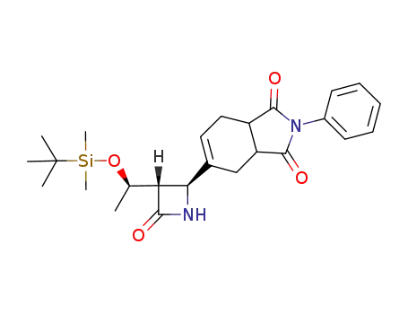 Molecular Structure of 1000700-65-1 (5-{(2S,3S)-3-[(R)-1-(tert-butyldimethylsilyloxy)ethyl]-4-oxoazetidin-2-yl}-2-phenyl-3a,4,7,7a-tetrahydroisoindole-1,3-dione)