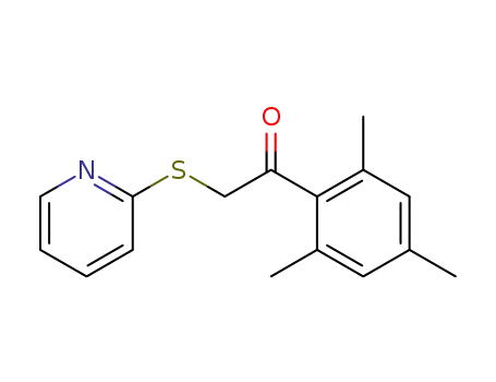 Molecular Structure of 1152833-56-1 (2-(pyridin-2-ylsulfanyl)-1-(2,4,6-trimethyl-phenyl)-ethanone)