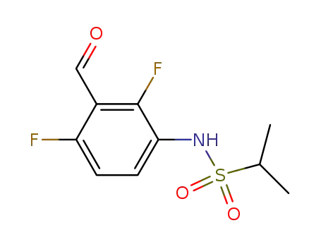 Molecular Structure of 918523-55-4 (N-(2,4-difluoro-3-formylphenyl)propane-2-sulfonamide)