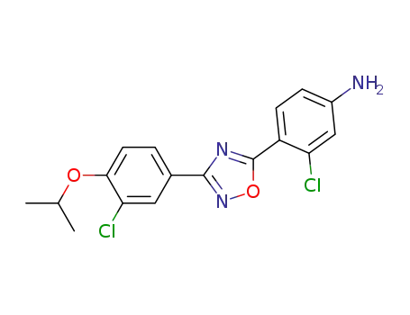 Molecular Structure of 1035214-68-6 (3-chloro-4-(3-(3-chloro-4-isopropoxyphenyl)-1,2,4-oxadiazol-5-yl)aniline)