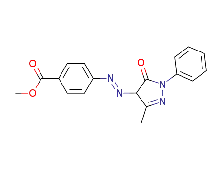 Molecular Structure of 15790-15-5 (methyl 4-[(4,5-dihydro-3-methyl-5-oxo-1-phenyl-1H-pyrazol-4-yl)azo]benzoate)