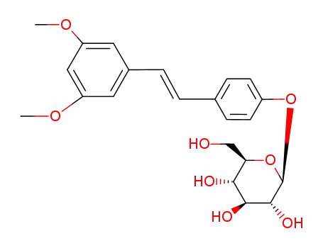 Molecular Structure of 50450-35-6 (trans-3,5-dimethoxystilbene-4'-O-β-D-glucopyranoside)