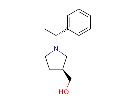 Molecular Structure of 109960-55-6 (((S)-1-((R)-1-phenylethyl)pyrrolidin-3-yl)methanol)
