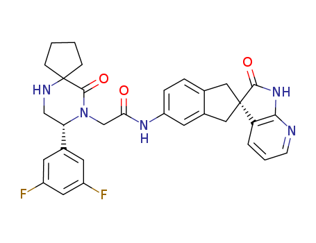 (8R)-8-(3,5-Difluorophenyl)-10-oxo-N-[(2R)-1,1',2',3-tetrahydro-2'-oxospiro[2H-indene-2,3'-[3H]pyrrolo[2,3-b]pyridin]-5-yl]-6,9-diazaspiro[4.5]decane-9-acetamide