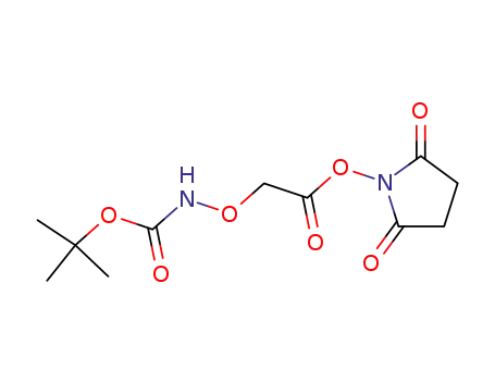 Molecular Structure of 80366-85-4 (t-Boc-aminooxyacetic Acid N-Hydroxysuccinimide Ester)