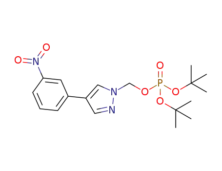 Molecular Structure of 1190223-01-8 (phosphoric acid di-tert-butyl [4-(3-nitrophenyl)-1H-pyrazol-1-yl]methyl ester)