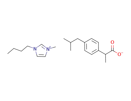 Molecular Structure of 1289675-16-6 (1-methyl-3-butylimidazolium ibuprofenate)