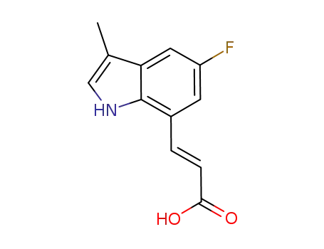 Molecular Structure of 882999-50-0 ((2E)-3-(5-Fluoro-3-methyl-1H-indol-7-yl)-2-propenoic acid)