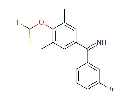 Molecular Structure of 1260433-20-2 ((3-bromophenyl)(4-(difluoromethoxy)-3,5-dimethylphenyl)methanimine)