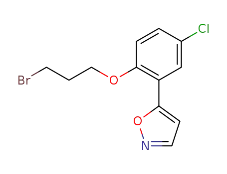 Molecular Structure of 1233227-88-7 (5-[2-(3-Bromo-propoxy)-5-chloro-phenyl]-isoxazole)