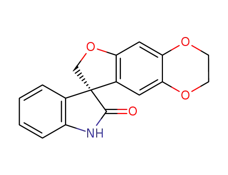 Molecular Structure of 1222543-66-9 (Spiro[furo[2,3-g]-1,4-benzodioxin-8(7H),3'-[3H]indol]-2'(1'H)-one, 2,3-dihydro-, (3'S)-)