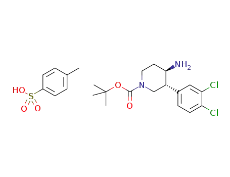 Molecular Structure of 1160260-04-7 (tert-butyl (3R,4R)-4-amino-3-(3,4-dichlorophenyl)piperidine-1-carboxylate p-toluenesulfonate)