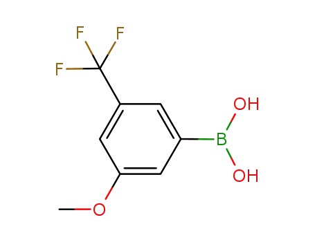 Molecular Structure of 871332-97-7 (3-METHOXY-5-(TRIFLUOROMETHYL)BENZENEBORONIC ACID)