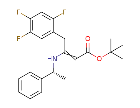 Molecular Structure of 1345822-93-6 (tert-butyl 3-[[(1R)-1-phenylethyl]amino]-4-(2,4,5-trifluorophenyl)-but-2-enoate)