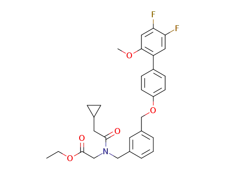 Molecular Structure of 1310038-17-5 ({(2-cyclopropyl-acetyl)-[3-(4',5'-difluoro-2'-methoxy-biphenyl-4-yloxymethyl)-benzyl]-amino}-acetic acid ethyl ester)