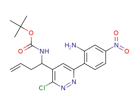 Molecular Structure of 1329167-98-7 (tert-butyl 1-(6-(2-amino-4-nitrophenyl)-3-chloropyridazin-4-yl)but-3-enylcarbamate)