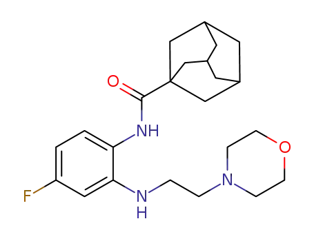 Molecular Structure of 163618-07-3 (N-(1-adamantanecarbonyl)-4-fluoro-N'-[2-(morpholin-4-yl)ethyl]-1,2-phenylenediamine)
