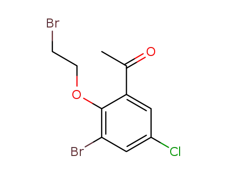 Molecular Structure of 1210038-73-5 (3'-bromo-2'-(2-bromoethoxy)-5'-chloroacetophenone)