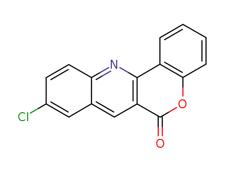 Molecular Structure of 111222-22-1 (6H-[1]Benzopyrano[4,3-b]quinolin-6-one, 9-chloro-)