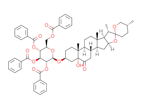 Molecular Structure of 1373440-75-5 (5α-hydroxylaxogenyl 2,3,4,6-tetra-O-benzoyl-β-D-glucopyranoside)
